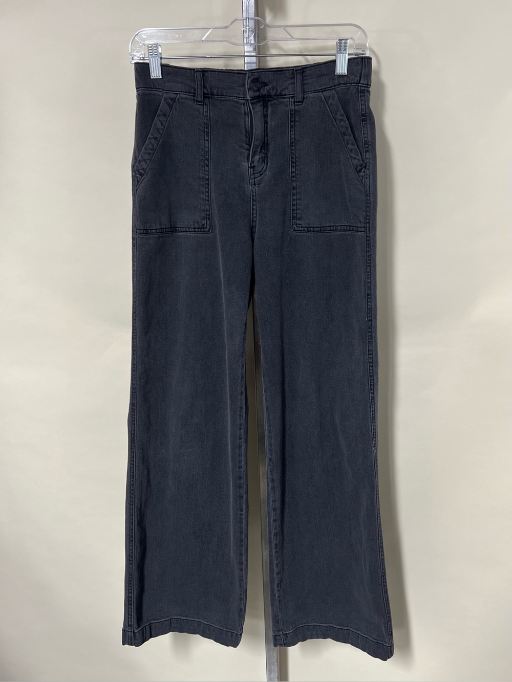 Vanilla Star Women’s Small Wide Leg Faded Black Grey Soft Jeans Cotton Spandex